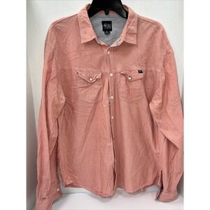 Black Jack Shirt Men's XL Pink Long Sleeve Button Up